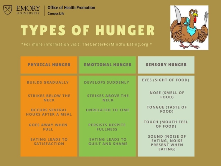 3 Types of hunger comparison chart